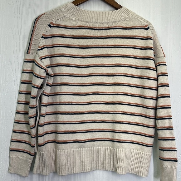 Madewell -Brownstone Colorful Stripe Side Button Long Sleeve Sweater Size XS - Picture 11 of 12